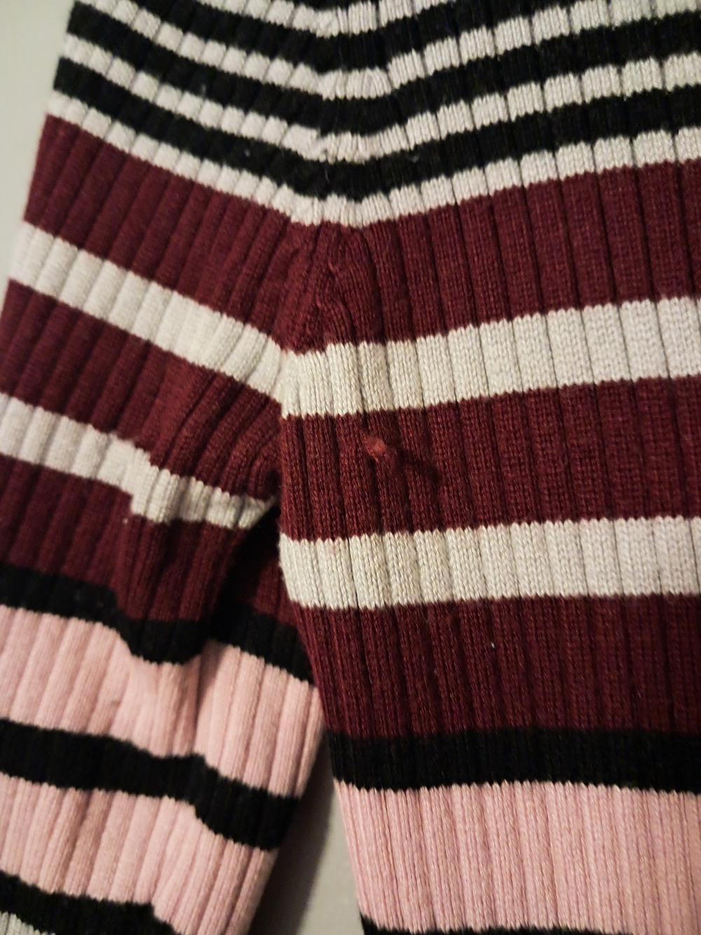 No Boundaries Ribbed Long Sleeve Striped Dress in Black, Pink, White - Picture 2 of 3